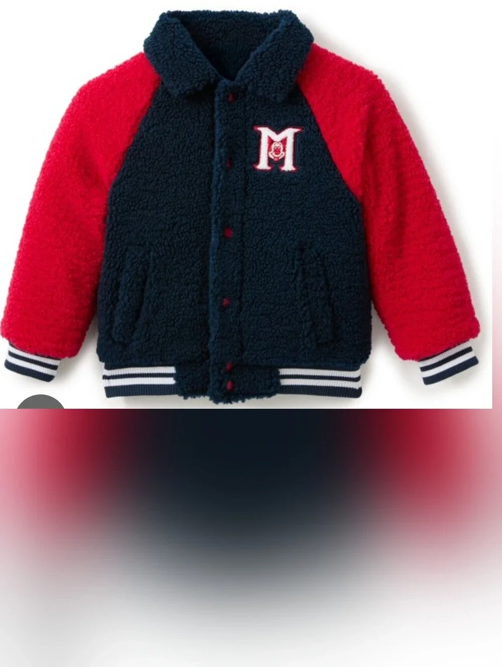 Disney Navy and Bright Red Mickey Mouse Club Jacket